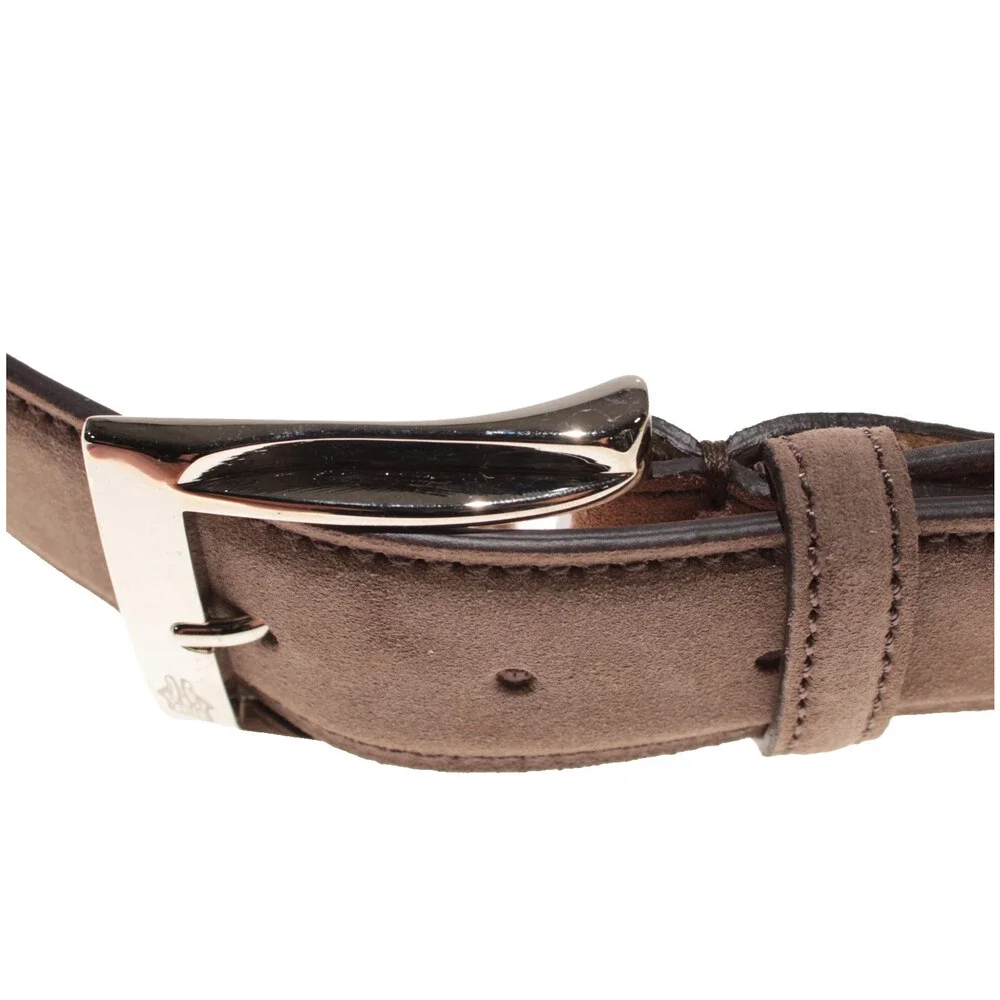 Di Bianco NWT Cut to Size Dress Belt In Solid Brown Suede Leather One Size